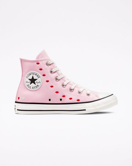 Tenisky Vysoke Converse Chuck Taylor All Star Embroidered Lips Damske Ruzove Biele | SK SUBDI8